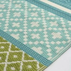 EDENJARDIN ALFOMBRAS Tapis D'extérieur Rectangulaire 120 X 180 Cm, Couleur Turquoise Et Verte -Tapis et paillasson Soldes 64877938 5