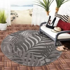 JADOREL Tapis Exterieur 80x150 Cm Rectangulaire CHICHEK Gris Terrasse, Jardin Adapté Au Chauffage Par Le Sol - Gris -Tapis et paillasson Soldes 64909728 5