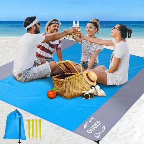 MONLY Tapis De Plage Imperméable, Couverture De Plage Large Anti Sable 200 Cm X 230 Cm Drap De Plage Avec 4 Piquets Pour Plage, Camping, Picnic, Parc, Voyage Ect Les Èvénements En Extérieur 1 MONLY Tapis De Plage Imperméable, Couverture De Plage Large Anti Sable 200 Cm X 230 Cm Drap De Plage Avec 4 Piquets Pour Plage, Camping, Picnic, Parc, Voyage Ect Les Èvénements En Extérieur