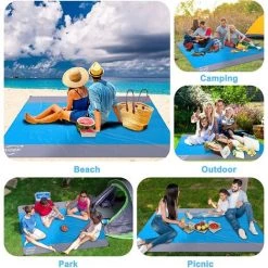 MONLY Tapis De Plage Imperméable, Couverture De Plage Large Anti Sable 200 Cm X 230 Cm Drap De Plage Avec 4 Piquets Pour Plage, Camping, Picnic, Parc, Voyage Ect Les Èvénements En Extérieur 7 MONLY Tapis De Plage Imperméable, Couverture De Plage Large Anti Sable 200 Cm X 230 Cm Drap De Plage Avec 4 Piquets Pour Plage, Camping, Picnic, Parc, Voyage Ect Les Èvénements En Extérieur -Tapis et paillasson Soldes 65002737 3