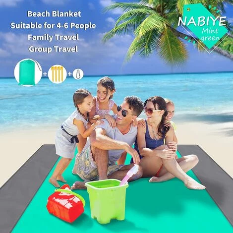 CADEAUX Couverture De Plage Résistante Au Sable, Tapis De Pique-nique Imperméable 200 X 210 Cm, Tapis De Plage Portable Résistant Au Sable 1 CADEAUX Couverture De Plage Résistante Au Sable, Tapis De Pique-nique Imperméable 200 X 210 Cm, Tapis De Plage Portable Résistant Au Sable