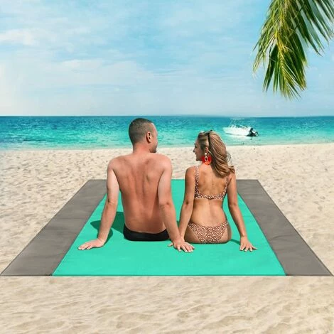 CADEAUX Couverture De Plage Résistante Au Sable, Tapis De Pique-nique Imperméable 200 X 210 Cm, Tapis De Plage Portable Résistant Au Sable 2 CADEAUX Couverture De Plage Résistante Au Sable, Tapis De Pique-nique Imperméable 200 X 210 Cm, Tapis De Plage Portable Résistant Au Sable – Image 2