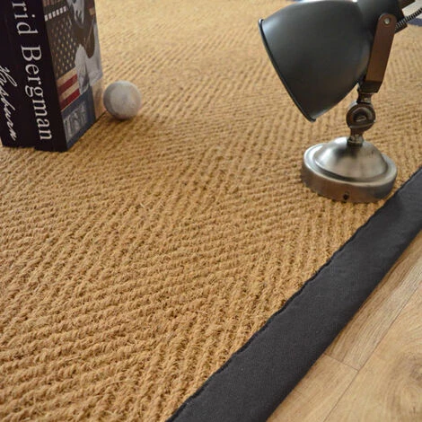 DÉCOWEB Tapis Coco Paravan Chevron - Ganse Coton Noire - 80 X 150 Cm 2 DÉCOWEB Tapis Coco Paravan Chevron - Ganse Coton Noire - 80 X 150 Cm – Image 2