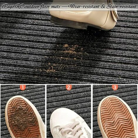 L'FLANEUR Paillassons Tapis Exterieur Terrasse Paillasson Extérieur Et Interieur Tapis Entree Antidérapant Et Anti-Poussière Tapis De Porte Lavable Cuttable Couloir Chambre - 40 60cm Gris ANEUR 2 L'FLANEUR Paillassons Tapis Exterieur Terrasse Paillasson Extérieur Et Interieur Tapis Entree Antidérapant Et Anti-Poussière Tapis De Porte Lavable Cuttable Couloir Chambre - 40 60cm Gris ANEUR – Image 2