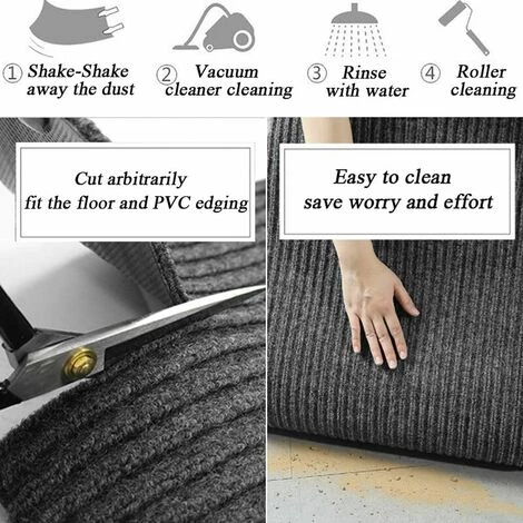 L'FLANEUR Paillassons Tapis Exterieur Terrasse Paillasson Extérieur Et Interieur Tapis Entree Antidérapant Et Anti-Poussière Tapis De Porte Lavable Cuttable Couloir Chambre - 40 60cm Gris ANEUR 5 L'FLANEUR Paillassons Tapis Exterieur Terrasse Paillasson Extérieur Et Interieur Tapis Entree Antidérapant Et Anti-Poussière Tapis De Porte Lavable Cuttable Couloir Chambre - 40 60cm Gris ANEUR – Image 5