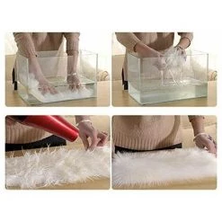 40 X 50 Cm / 15,7 X 19,6 Pouces Petit Coeur Forme Faux Tapis En Peau De Mouton Doux Long En Peluche Moelleux Shaggy Tapis Tapis Tapis Chambre Canapé Tapis De Sol Décoratif - Bleu Clair S'arêern -Tapis et paillasson Soldes 65365331 4