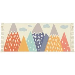 BENOBBY KIDS Tapis De Salon Moderne Avec Gland, Tapis De Petite Chambre à Poils Courts Tapis Lavables Pour Salon Chambre Salle De Bains Canapé 60x90cm-Montagnes Et Rivières