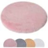 BDD Tapis Cheveux Longs Tapis De Sol Rond Salon Chambre Tapis Pieds De Sol (Rose 60*60cm)