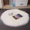 BDD Tapis En Peau D'agneau Moelleux Moelleux En Peluche Coussin De Chaise Coussin De Canapé (Blanc, 45 X 45 Cm)