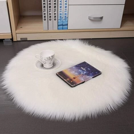 BDD Tapis En Peau D'agneau Moelleux Moelleux En Peluche Coussin De Chaise Coussin De Canapé (Blanc, 45 X 45 Cm) 1 BDD Tapis En Peau D'agneau Moelleux Moelleux En Peluche Coussin De Chaise Coussin De Canapé (Blanc, 45 X 45 Cm)