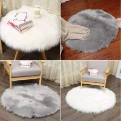 BDD Tapis En Peau D'agneau Moelleux Moelleux En Peluche Coussin De Chaise Coussin De Canapé (Blanc, 45 X 45 Cm) 8 BDD Tapis En Peau D'agneau Moelleux Moelleux En Peluche Coussin De Chaise Coussin De Canapé (Blanc, 45 X 45 Cm) -Tapis et paillasson Soldes 65376625 4