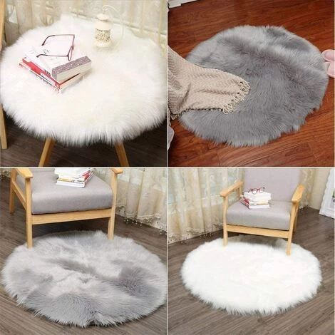 BDD Tapis En Peau D'agneau Moelleux Moelleux En Peluche Coussin De Chaise Coussin De Canapé (Blanc, 45 X 45 Cm) 4 BDD Tapis En Peau D'agneau Moelleux Moelleux En Peluche Coussin De Chaise Coussin De Canapé (Blanc, 45 X 45 Cm) – Image 4