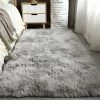 BDD Tapis Salon Grand Tapis Pour Chambre Shaggy Tapis Moelleux Lavable Tapis De Sol Doux Pour La (Blanc Gris, 80 X 160 Cm)