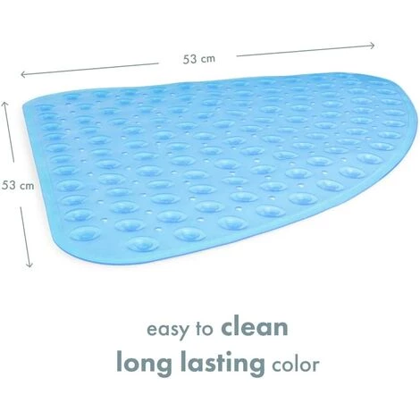BENOBBY KIDS Tapis De Douche Incurvé Bleu 53 X 53 Cm | Antidérapant, Lavable En Machine | Tapis De Bain Quart De Cercle | Tapis De Douche Antidérapant Avec Ventouses Pour Enfants Et Personnes âgées 5 BENOBBY KIDS Tapis De Douche Incurvé Bleu 53 X 53 Cm | Antidérapant, Lavable En Machine | Tapis De Bain Quart De Cercle | Tapis De Douche Antidérapant Avec Ventouses Pour Enfants Et Personnes âgées – Image 5