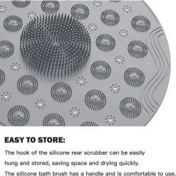 BENOBBY KIDS Tapis De Douche Rond Tapis De Bain Antidérapant Avec Ventouse, 46 × 46 CM (18,1 X 18,1 Inch), Tapis De Douche Doux Avec Trou De Drainage, En Silicone -Tapis et paillasson Soldes 65443373 5