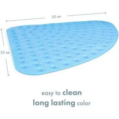BENOBBY KIDS Tapis De Douche Incurvé Bleu 53 X 53 Cm | Antidérapant, Lavable En Machine | Tapis De Bain Quart De Cercle | Tapis De Douche Antidérapant Avec Ventouses Pour Enfants Et Personnes âgées -Tapis et paillasson Soldes 65443567 5