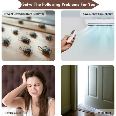 OSQI 96cm Bas De Porte Unilatéral Avec Joint Auto-Adhésif Weather Stripping Door Seal Strip Boudin De Porte Stop Froid Protection Contre Les Courants D’air Et Le Bruit(brun) 4 OSQI 96cm Bas De Porte Unilatéral Avec Joint Auto-Adhésif Weather Stripping Door Seal Strip Boudin De Porte Stop Froid Protection Contre Les Courants D’air Et Le Bruit(brun) – Image 4