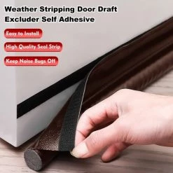 OSQI 96cm Bas De Porte Unilatéral Avec Joint Auto-Adhésif Weather Stripping Door Seal Strip Boudin De Porte Stop Froid Protection Contre Les Courants D’air Et Le Bruit(brun) 9 OSQI 96cm Bas De Porte Unilatéral Avec Joint Auto-Adhésif Weather Stripping Door Seal Strip Boudin De Porte Stop Froid Protection Contre Les Courants D’air Et Le Bruit(brun) -Tapis et paillasson Soldes 65500617 5