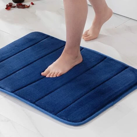 OSQI Tapis De Bain En Mousse à Mémoire De Forme Tapis De Bain Antidérapant Tapis De Bain Tapis De Douche Molleton De Corail Douceur Tapis De Bain Lavable Très Absorbant Tapis De Bain Pour Salle De Bain Cuisine Entrée 40x60 Cm Bleu Marine 1 OSQI Tapis De Bain En Mousse à Mémoire De Forme Tapis De Bain Antidérapant Tapis De Bain Tapis De Douche Molleton De Corail Douceur Tapis De Bain Lavable Très Absorbant Tapis De Bain Pour Salle De Bain Cuisine Entrée 40x60 Cm Bleu Marine
