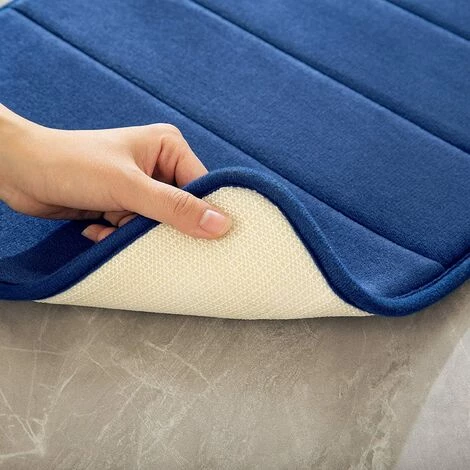 OSQI Tapis De Bain En Mousse à Mémoire De Forme Tapis De Bain Antidérapant Tapis De Bain Tapis De Douche Molleton De Corail Douceur Tapis De Bain Lavable Très Absorbant Tapis De Bain Pour Salle De Bain Cuisine Entrée 40x60 Cm Bleu Marine 3 OSQI Tapis De Bain En Mousse à Mémoire De Forme Tapis De Bain Antidérapant Tapis De Bain Tapis De Douche Molleton De Corail Douceur Tapis De Bain Lavable Très Absorbant Tapis De Bain Pour Salle De Bain Cuisine Entrée 40x60 Cm Bleu Marine – Image 3