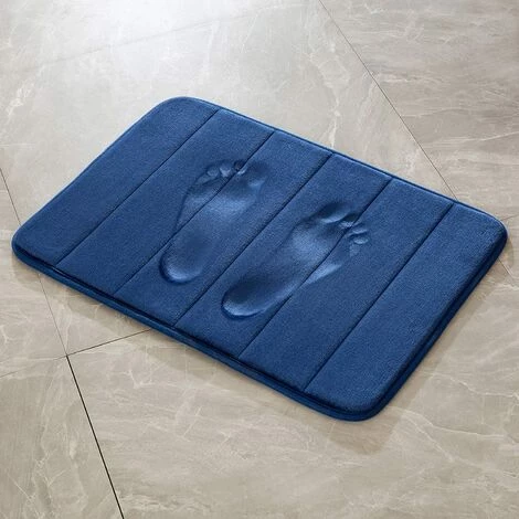OSQI Tapis De Bain En Mousse à Mémoire De Forme Tapis De Bain Antidérapant Tapis De Bain Tapis De Douche Molleton De Corail Douceur Tapis De Bain Lavable Très Absorbant Tapis De Bain Pour Salle De Bain Cuisine Entrée 40x60 Cm Bleu Marine 4 OSQI Tapis De Bain En Mousse à Mémoire De Forme Tapis De Bain Antidérapant Tapis De Bain Tapis De Douche Molleton De Corail Douceur Tapis De Bain Lavable Très Absorbant Tapis De Bain Pour Salle De Bain Cuisine Entrée 40x60 Cm Bleu Marine – Image 4