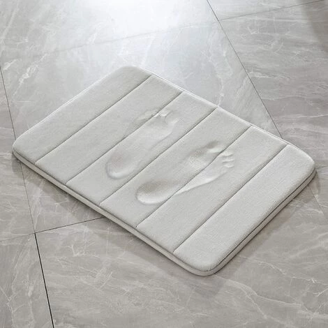 OSQI Tapis De Bain En Mousse à Mémoire De Forme Tapis De Bain Antidérapant Tapis De Bain Tapis De Douche Molleton De Corail Douceur Très Absorbant Tapis De Salle De Bain Lavable Tapis De Bain Pour Salle De Bain Cuisine Entrée 40x60 Cm Gris Clair 4 OSQI Tapis De Bain En Mousse à Mémoire De Forme Tapis De Bain Antidérapant Tapis De Bain Tapis De Douche Molleton De Corail Douceur Très Absorbant Tapis De Salle De Bain Lavable Tapis De Bain Pour Salle De Bain Cuisine Entrée 40x60 Cm Gris Clair – Image 4