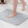 OSQI Tapis De Bain Tapis De Bain Antidérapant En Mousse à Mémoire De Forme Tapis De Bain Salle De Bain Tapis De Douche Molleton De Corail Douceur Tapis De Salle De Bain Lavable Très Absorbant Tapis De Bain Pour Salle De Bain Cuisine Entrée 40x60 Cm Gris Clair