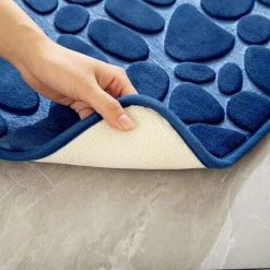 OSQI Tapis De Bain Tapis De Bain Antidérapant En Mousse à Mémoire De Forme Tapis De Bain Salle De Bain Tapis De Douche Molleton De Corail Douceur Tapis De Salle De Bain Lavable Très Absorbant Tapis De Bain Pour Salle De Bain Cuisine Entrée 40x60 Cm Bleu Marine -Tapis et paillasson Soldes 65503169 3