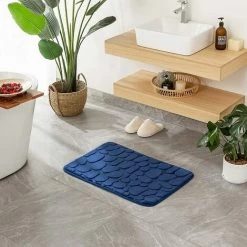 OSQI Tapis De Bain Tapis De Bain Antidérapant En Mousse à Mémoire De Forme Tapis De Bain Salle De Bain Tapis De Douche Molleton De Corail Douceur Tapis De Salle De Bain Lavable Très Absorbant Tapis De Bain Pour Salle De Bain Cuisine Entrée 40x60 Cm Bleu Marine -Tapis et paillasson Soldes 65503169 5