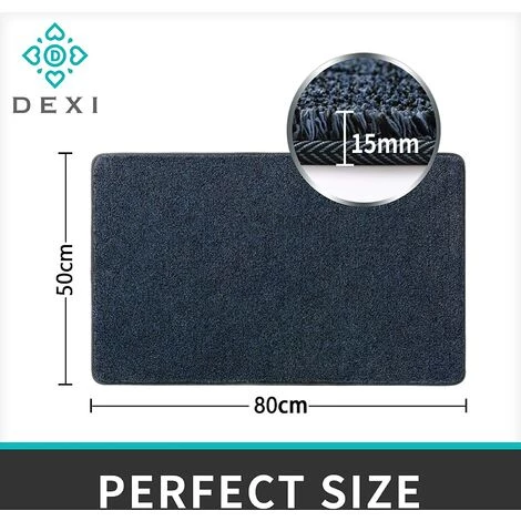 OSQI Paillasson Anti-salissures, Tapis Anti-dérapant Pour Intérieur Et Extérieur, Tapis D'entrée Super Absorbant, Lavable En Machine, Tapis De Sol Doux (bleu-noir, 50 X 80 Cm) 5 OSQI Paillasson Anti-salissures, Tapis Anti-dérapant Pour Intérieur Et Extérieur, Tapis D'entrée Super Absorbant, Lavable En Machine, Tapis De Sol Doux (bleu-noir, 50 X 80 Cm) – Image 5