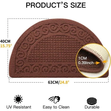 OSQI Tapis D'entrée D'intérieur, Tapis Antidérapant Durable, Paillasson D'intérieur, Tapis Absorbants, Tapis D'entrée, Paillassons Pour Entrée Lavable En Machine 40 * 63 Cm, Marron 2 OSQI Tapis D'entrée D'intérieur, Tapis Antidérapant Durable, Paillasson D'intérieur, Tapis Absorbants, Tapis D'entrée, Paillassons Pour Entrée Lavable En Machine 40 * 63 Cm, Marron – Image 2