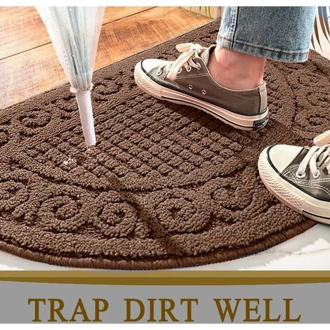 BAICCCF Paillasson Et Tapis D'entrée Paillasson D'intérieur Demi-rond 45,7 X 76,2 Cm/45 X 76 Cm, Tapis D'entrée Lavable En Machine Antidérapant Pour Porte Avant/arrière, Tapis De Sol D'entrée Absorbant à Profil Bas Demi-cercle, Tapis De Bienvenue Pour Chaussures 2 BAICCCF Paillasson Et Tapis D'entrée Paillasson D'intérieur Demi-rond 45,7 X 76,2 Cm/45 X 76 Cm, Tapis D'entrée Lavable En Machine Antidérapant Pour Porte Avant/arrière, Tapis De Sol D'entrée Absorbant à Profil Bas Demi-cercle, Tapis De Bienvenue Pour Chaussures – Image 2