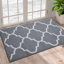BAICCCF Paillasson Et Tapis D'entrée Paillasson D'intérieur, 20 X 32 Pouces/50 X 80 Cm, Tapis D'entrée Anti-dérapant Absorbant Résistant à La Saleté, Tapis De Sol Intérieur Lavable En Machine à Profil Bas Pour Entrée, Treillis Gris - Treillis Gris