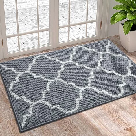 BAICCCF Paillasson Et Tapis D'entrée Paillasson D'intérieur, 20 X 32 Pouces/50 X 80 Cm, Tapis D'entrée Anti-dérapant Absorbant Résistant à La Saleté, Tapis De Sol Intérieur Lavable En Machine à Profil Bas Pour Entrée, Treillis Gris - Treillis Gris 1 BAICCCF Paillasson Et Tapis D'entrée Paillasson D'intérieur, 20 X 32 Pouces/50 X 80 Cm, Tapis D'entrée Anti-dérapant Absorbant Résistant à La Saleté, Tapis De Sol Intérieur Lavable En Machine à Profil Bas Pour Entrée, Treillis Gris - Treillis Gris