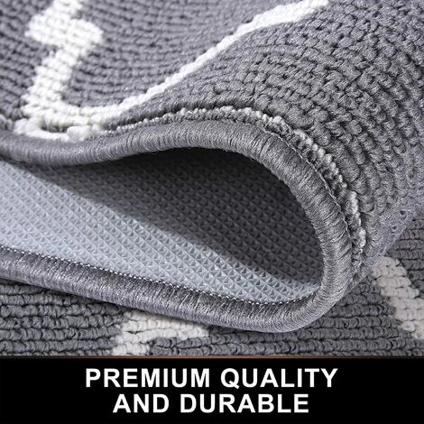 BAICCCF Paillasson Et Tapis D'entrée Paillasson D'intérieur, 20 X 32 Pouces/50 X 80 Cm, Tapis D'entrée Anti-dérapant Absorbant Résistant à La Saleté, Tapis De Sol Intérieur Lavable En Machine à Profil Bas Pour Entrée, Treillis Gris - Treillis Gris 3 BAICCCF Paillasson Et Tapis D'entrée Paillasson D'intérieur, 20 X 32 Pouces/50 X 80 Cm, Tapis D'entrée Anti-dérapant Absorbant Résistant à La Saleté, Tapis De Sol Intérieur Lavable En Machine à Profil Bas Pour Entrée, Treillis Gris - Treillis Gris – Image 3