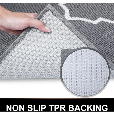 BAICCCF Paillasson Et Tapis D'entrée Paillasson D'intérieur, 20 X 32 Pouces/50 X 80 Cm, Tapis D'entrée Anti-dérapant Absorbant Résistant à La Saleté, Tapis De Sol Intérieur Lavable En Machine à Profil Bas Pour Entrée, Treillis Gris - Treillis Gris 4 BAICCCF Paillasson Et Tapis D'entrée Paillasson D'intérieur, 20 X 32 Pouces/50 X 80 Cm, Tapis D'entrée Anti-dérapant Absorbant Résistant à La Saleté, Tapis De Sol Intérieur Lavable En Machine à Profil Bas Pour Entrée, Treillis Gris - Treillis Gris – Image 4