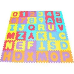 OOBEST 32*32*0.9cm Tapis Puzzle En Mousse - Alphabet + Numéro - Enfants