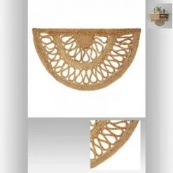 EASY Tapis Jute Arc Dentel 80x40, Beige Lin -Tapis et paillasson Soldes 65781932 3