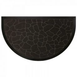 LC Tapis D'entrée Demi-lune, Noir 45 X 75 Cm, Relief