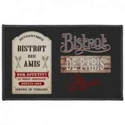 LC Tapis Déco Rectangle, 50 X 80 Cm, Imprimé Bistrot