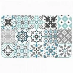 LC Tapis Déco Rectangle, Bleu 45 X 75 Cm, Mousse Impr