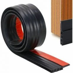 MERéTéET Porte Bas Joint Strip - Autocollant Sous Porte Coupe-Bise Bise, Anti-Bruit, Anti-Bug En Noir