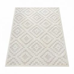Paco Home Tapis Exterieur Terrasse Salon Cuisine Motif Scandinave Motif Ethnique Uni 60x100 Cm, Crème 2 -Tapis et paillasson Soldes 65791715 5