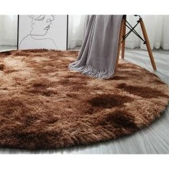 BDD Tapis Furry Round Design Moderne Intérieur Anti-dérapant Décor Moderne Super Doux En Peluche Maison Tapis De Chambre Tapis De Soins Infirmiers