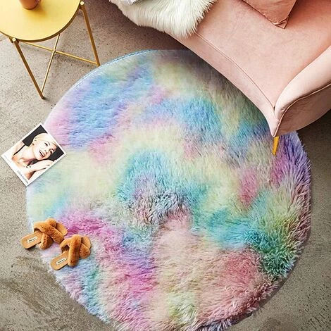 BDD Tapis Furry Round Design Moderne Intérieur Anti-dérapant Décor Moderne Super Doux En Peluche Maison Tapis De Chambre Tapis De Soins Infirmiers 5 BDD Tapis Furry Round Design Moderne Intérieur Anti-dérapant Décor Moderne Super Doux En Peluche Maison Tapis De Chambre Tapis De Soins Infirmiers – Image 5