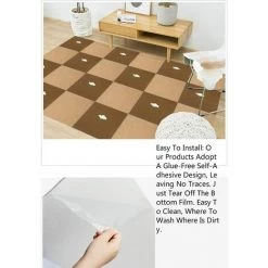 LangRay Tapis De Sol Pour Chambre à Coucher Tapis De Protection Lavable Coussin D'épissure Sans Colle Tapis De Cuisine Anti-huile - Trèfle à Quatre Feuilles [café] 28cm*28cm -Tapis et paillasson Soldes 65920250 3