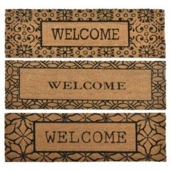 BRICOMARTEAU Paillasson DKD Home Decor Noir PVC Fibre (3 Pcs) (75 X 25 X 1.5 Cm)