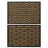 BRICOMARTEAU Paillasson DKD Home Decor Marron Noir Caoutchouc Fibre (2 Pcs) (60 X 40 X 0.2 Cm)