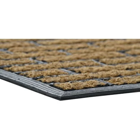 BRICOMARTEAU Paillasson DKD Home Decor Marron Noir Caoutchouc Fibre (2 Pcs) (60 X 40 X 0.2 Cm) 2 BRICOMARTEAU Paillasson DKD Home Decor Marron Noir Caoutchouc Fibre (2 Pcs) (60 X 40 X 0.2 Cm) – Image 2
