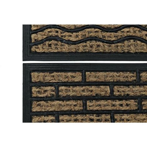 BRICOMARTEAU Paillasson DKD Home Decor Marron Noir Caoutchouc Fibre (2 Pcs) (60 X 40 X 0.2 Cm) 3 BRICOMARTEAU Paillasson DKD Home Decor Marron Noir Caoutchouc Fibre (2 Pcs) (60 X 40 X 0.2 Cm) – Image 3
